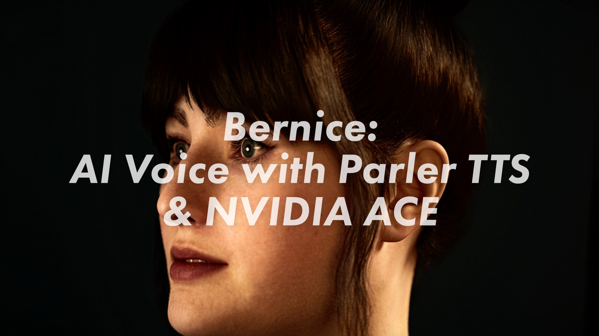 Side profile of Bernice, a MetaHuman character created with Unreal Engine and powered by AI voice from Parler TTS and NVIDIA ACE technology feature Image.